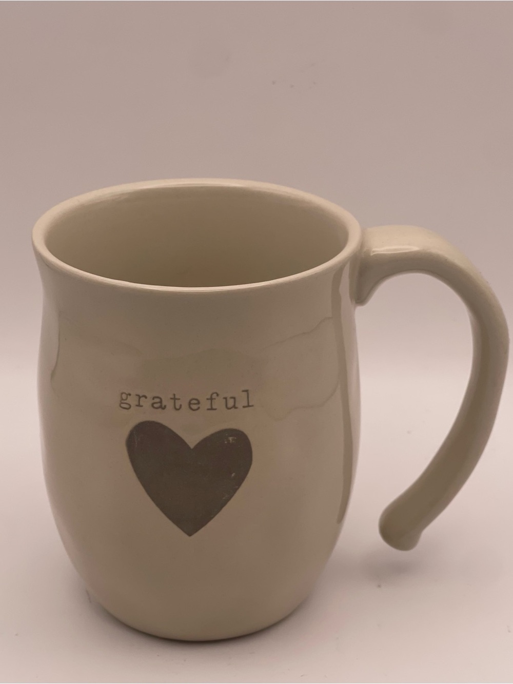 DEMDACO Grateful Heart Mug Cream Stoneware Coffee Cup Inspirational 2019